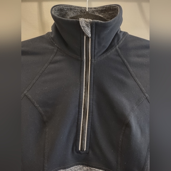 Lululemon Run: Distance Pullover Long Sleeve In Black/Heathered Black Size 4 - Picture 8 of 9